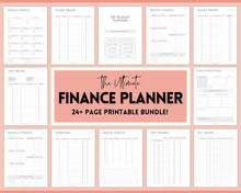 Load image into Gallery viewer, Finance Planner BUNDLE! Budget Planner Templates, Financial Savings Tracker Printable Binder, Monthly Debt, Bill, Spending, Expenses Tracker
