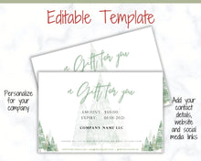 Load image into Gallery viewer, Gift Certificate Template. Editable CHRISTMAS Gift Voucher, Gift Card template, DIY Shop Voucher Coupons. Last minute Gift. Google Slides | Christmas Style 5