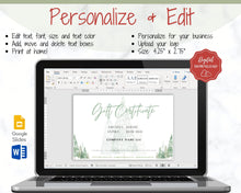 Load image into Gallery viewer, Gift Certificate Template. Editable CHRISTMAS Gift Voucher, Gift Card template, DIY Shop Voucher Coupons. Last minute Gift. Google Slides | Christmas Style 5