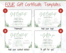 Load image into Gallery viewer, Gift Certificate Template. Editable CHRISTMAS Gift Voucher, Gift Card template, DIY Shop Voucher Coupons. Last minute Gift. Google Slides | Christmas Style 5