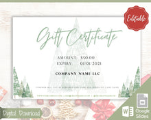 Load image into Gallery viewer, Gift Certificate Template. Editable CHRISTMAS Gift Voucher, Gift Card template, DIY Shop Voucher Coupons. Last minute Gift. Google Slides | Christmas Style 6