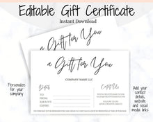 Load image into Gallery viewer, Gift Certificate Template. Editable Gift Voucher, Gift Card template, DIY Shop Voucher Template. DIY Coupons Last minute Gift. Google Slides | Style 19

