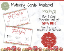 Load image into Gallery viewer, Gift Voucher, CHRISTMAS Gift Certificate Template. Editable Gift Card template, DIY Shop Voucher Coupons. Last minute Gift. Google Slides | Christmas Style 2