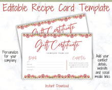 Load image into Gallery viewer, Gift Voucher, CHRISTMAS Gift Certificate Template. Editable Gift Card template, DIY Shop Voucher Coupons. Last minute Gift. Google Slides | Christmas Style 3