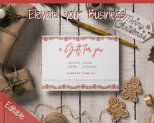 Load image into Gallery viewer, Gift Voucher, CHRISTMAS Gift Certificate Template. Editable Gift Card template, DIY Shop Voucher Coupons. Last minute Gift. Google Slides | Christmas Style 3