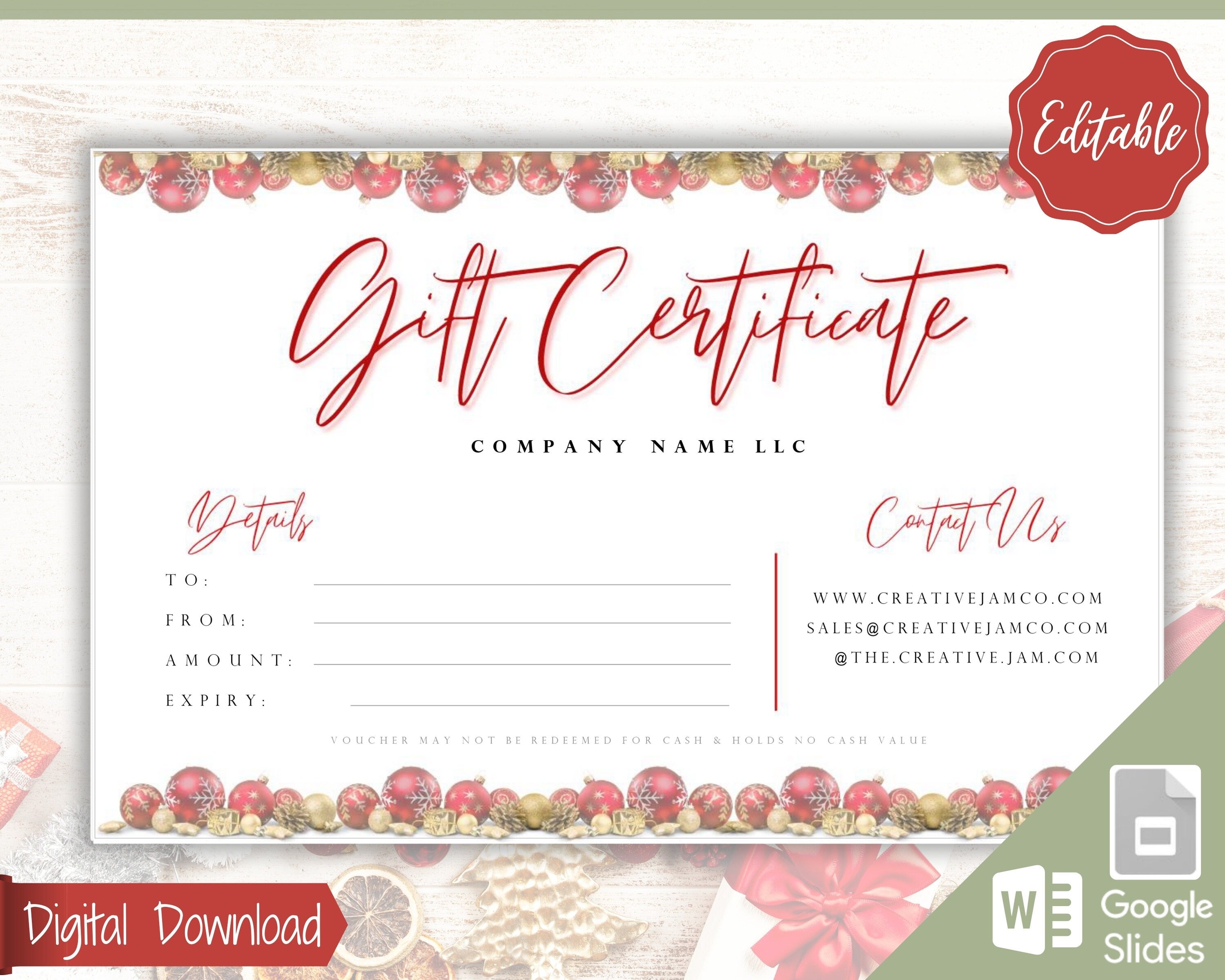 Image 10 for Company Gift Certificate Template