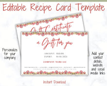 Load image into Gallery viewer, Gift Voucher, CHRISTMAS Gift Certificate Template. Editable Gift Card template, DIY Shop Voucher Coupons. Last minute Gift. Google Slides | Christmas Style 4
