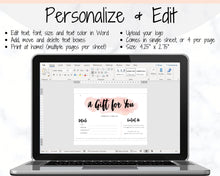 Load image into Gallery viewer, Gift Voucher, Gift Certificate Template. Editable Gift Card template, DIY Shop Voucher Template. DIY Coupons for last minute gift. Editable | Style 10