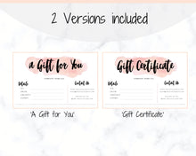 Load image into Gallery viewer, Gift Voucher, Gift Certificate Template. Editable Gift Card template, DIY Shop Voucher Template. DIY Coupons for last minute gift. Editable | Style 10