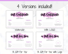 Load image into Gallery viewer, Gift Voucher, Gift Certificate Template. Editable Gift Card template, DIY Shop Voucher Template. DIY Coupons for last minute gift. Editable | Style 5