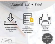 Load image into Gallery viewer, Gift Voucher, Gift Certificate Template. Editable Gift Card template, DIY Shop Voucher Template. DIY Coupons for last minute gift. Editable | Style 5