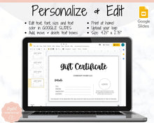 Load image into Gallery viewer, Gift Voucher, Gift Certificate Template. Editable Gift Card template, DIY Shop Voucher Template. DIY Coupons for last minute gift. Editable | Style 6