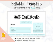 Load image into Gallery viewer, Gift Voucher, Gift Certificate Template. Editable Gift Card template, DIY Shop Voucher Template. DIY Coupons for last minute gift. Editable | Style 6