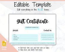 Load image into Gallery viewer, Gift Voucher, Gift Certificate Template. Editable Gift Card template, DIY Shop Voucher Template. DIY Coupons for last minute gift. Editable | Style 6