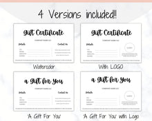 Load image into Gallery viewer, Gift Voucher, Gift Certificate Template. Editable Gift Card template, DIY Shop Voucher Template. DIY Coupons for last minute gift. Editable | Style 6