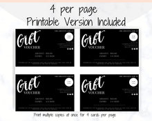 Load image into Gallery viewer, Gift Voucher, Gift Certificate Template. Editable Gift Card template, DIY Shop Voucher Template. DIY Coupons for last minute gift. Editable | Style 7