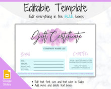 Load image into Gallery viewer, Gift Voucher, Gift Certificate Template. Editable Gift Card template, DIY Shop Voucher Template. DIY Coupons for last minute gift. Editable | Style 8