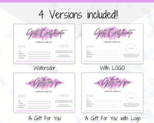 Load image into Gallery viewer, Gift Voucher, Gift Certificate Template. Editable Gift Card template, DIY Shop Voucher Template. DIY Coupons for last minute gift. Editable | Style 8