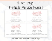Load image into Gallery viewer, Gift Voucher, Gift Certificate Template. Editable Gift Card template, DIY Shop Voucher Template. DIY Coupons for last minute gift. Editable | Style 9