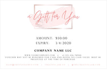 Load image into Gallery viewer, Gift Voucher, Gift Certificate Template. Editable Gift Card template, DIY Shop Voucher Template. DIY Coupons for last minute gift. Editable | Style 9