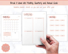 Load image into Gallery viewer, Goal Journal BUNDLE, 2022 Goals Planner, SMART Goal Setting Kit, New Year, Monthly Habits Reflections, Productivity, Vision Board Printables