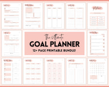 Load image into Gallery viewer, Goal Journal BUNDLE, 2022 Goals Planner, SMART Goal Setting Kit, New Year, Monthly Habits Reflections, Productivity, Vision Board Printables