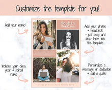 Load image into Gallery viewer, Graduation Announcement Card Template, Senior & High School Grad Announcement, Class of 2021 Invitation, Yearbook, Photo Card Tribute, Canva | Style 3