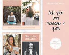 Load image into Gallery viewer, Graduation Announcement Card Template, Senior & High School Grad Announcement, Class of 2021 Invitation, Yearbook, Photo Card Tribute, Canva | Style 3