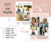 Load image into Gallery viewer, Graduation Announcement Card Template, Senior & High School Grad Announcement, Class of 2021 Invitation, Yearbook, Photo Card Tribute, Canva | Style 5