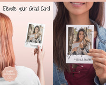 Load image into Gallery viewer, Graduation Announcement Card Template, Senior & High School Grad Announcement, Class of 2021 Invitation, Yearbook, Photo Card Tribute, Canva | Style 5