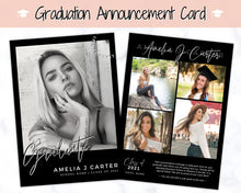 Load image into Gallery viewer, Graduation Announcement Card Template, Senior & High School Grad Announcement, Class of 2021 Invitation, Yearbook, Photo Card Tribute, Canva | Style 6