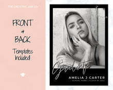 Load image into Gallery viewer, Graduation Announcement Card Template, Senior & High School Grad Announcement, Class of 2021 Invitation, Yearbook, Photo Card Tribute, Canva | Style 6