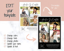 Load image into Gallery viewer, Graduation Announcement Card Template, Senior & High School Grad Announcement, Class of 2021 Invitation, Yearbook, Photo Card Tribute, Canva | Style 6