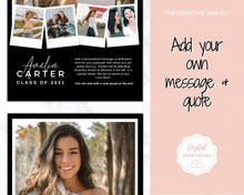 Load image into Gallery viewer, Graduation Announcement Card Template, Senior & High School Grad Announcement, Class of 2021 Invitation, Yearbook, Photo Card Tribute, Canva | Style 7