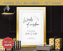 Load image into Gallery viewer, Graduation Party Card, EDITABLE Advice & Wishes, Advice Poster Template, Graduate Words of Wisdom, College, High School Grad, Class of 2022, SHEET