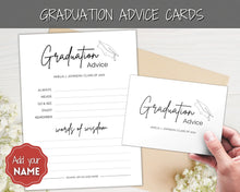 Load image into Gallery viewer, Graduation Party Card, EDITABLE Advice & Wishes, Advice Poster Template, Graduate Words of Wisdom, College, High School Grad, Class of 2022, SHEET