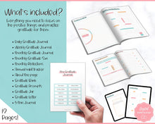 Load image into Gallery viewer, Gratitude Journal Printable BUNDLE! Mindfulness Log, Gratitude Template, Self Care Planner, Daily Journal for Women, Gratitude Jar, Wellness | Colorful Sky