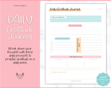 Load image into Gallery viewer, Gratitude Journal Printable BUNDLE! Mindfulness Log, Gratitude Template, Self Care Planner, Daily Journal for Women, Gratitude Jar, Wellness | Colorful Sky