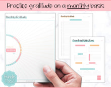 Load image into Gallery viewer, Gratitude Journal Printable BUNDLE! Mindfulness Log, Gratitude Template, Self Care Planner, Daily Journal for Women, Gratitude Jar, Wellness | Colorful Sky