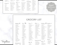 Load image into Gallery viewer, Grocery List, Master Grocery List Printable, Weekly Shopping List, Meal Planner Checklist, Grocery PDF, Kitchen Organization Template | Mono