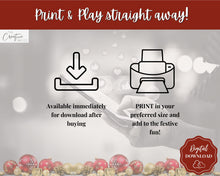 Load image into Gallery viewer, Holiday Family Feud Game! Christmas Family Quiz Game, Printable Xmas Party Game, Virtual Fun Activity, Kids Adults, Office, Fortunes, Trivia