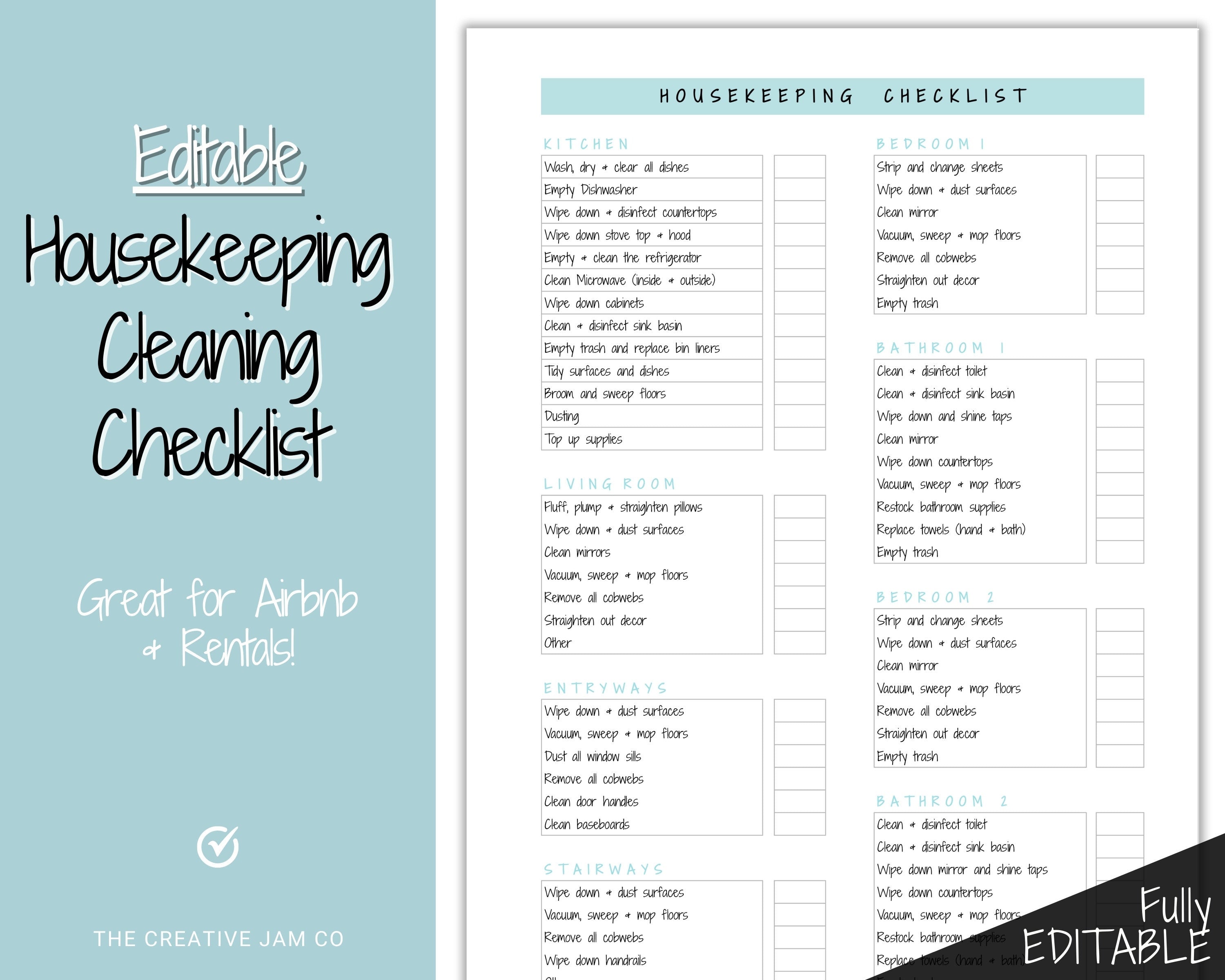 Cleaning Checklist & Cleaning Schedule Printables Multi Color