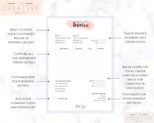 Load image into Gallery viewer, INVOICE TEMPLATE Order Form, EDITABLE Custom Receipt Template, Printable Customer Sales Order Invoice, Receipt Invoice Business form planner | Style 11