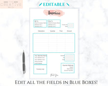 Load image into Gallery viewer, INVOICE TEMPLATE Order Form, EDITABLE Custom Receipt Template, Printable Customer Sales Order Invoice, Receipt Invoice Business form planner | Style 11