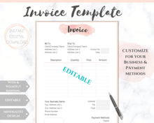 Load image into Gallery viewer, INVOICE TEMPLATE Order Form, EDITABLE Custom Receipt Template, Printable Customer Sales Order Invoice, Receipt Invoice Business form planner | Style 11