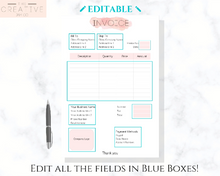 Load image into Gallery viewer, INVOICE TEMPLATE Order Form, EDITABLE Custom Receipt Template, Printable Customer Sales Order Invoice, Receipt Invoice Business form planner | Style 13