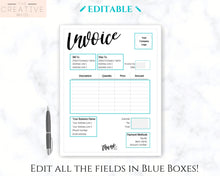 Load image into Gallery viewer, INVOICE TEMPLATE Order Form, EDITABLE Custom Receipt Template, Printable Customer Sales Order Invoice, Receipt Invoice Business form planner | Style 15