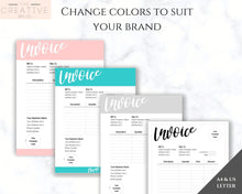 Load image into Gallery viewer, INVOICE TEMPLATE Order Form, EDITABLE Custom Receipt Template, Printable Customer Sales Order Invoice, Receipt Invoice Business form planner | Style 15