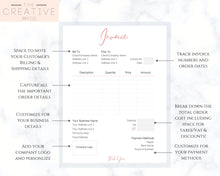 Load image into Gallery viewer, INVOICE TEMPLATE Order Form, EDITABLE Custom Receipt Template, Printable Customer Sales Order Invoice, Receipt Invoice Business form planner | Style 2