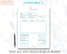 Load image into Gallery viewer, INVOICE TEMPLATE Order Form, EDITABLE Custom Receipt Template, Printable Customer Sales Order Invoice, Receipt Invoice Business form planner | Style 2